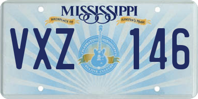 MS license plate VXZ146