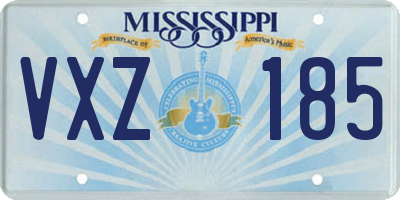 MS license plate VXZ185