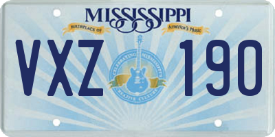 MS license plate VXZ190