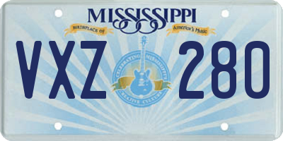 MS license plate VXZ280