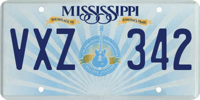 MS license plate VXZ342