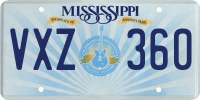 MS license plate VXZ360