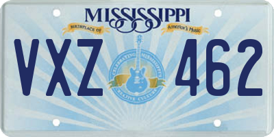 MS license plate VXZ462