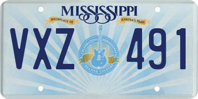 MS license plate VXZ491