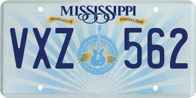 MS license plate VXZ562