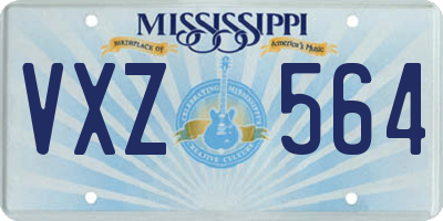 MS license plate VXZ564