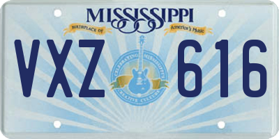 MS license plate VXZ616