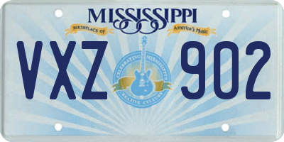 MS license plate VXZ902