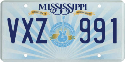 MS license plate VXZ991