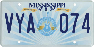 MS license plate VYA074