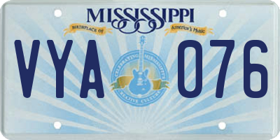MS license plate VYA076