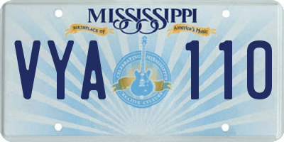 MS license plate VYA110