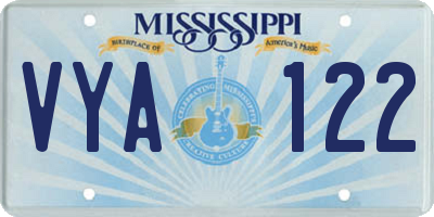 MS license plate VYA122