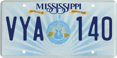 MS license plate VYA140