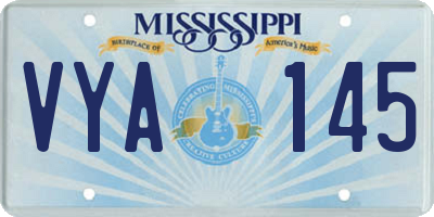 MS license plate VYA145