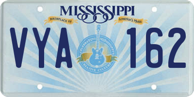 MS license plate VYA162