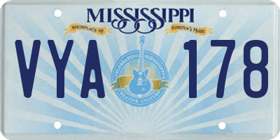 MS license plate VYA178