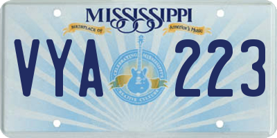 MS license plate VYA223