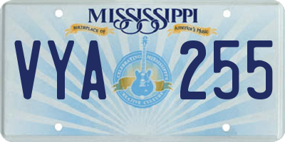 MS license plate VYA255