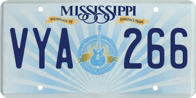 MS license plate VYA266