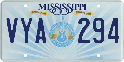 MS license plate VYA294
