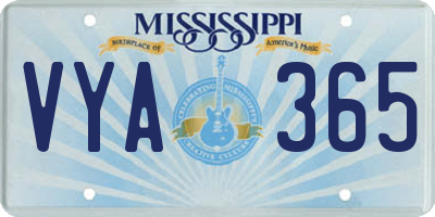 MS license plate VYA365