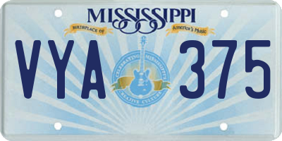 MS license plate VYA375