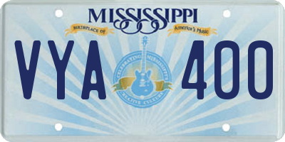 MS license plate VYA400