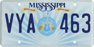 MS license plate VYA463
