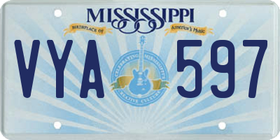 MS license plate VYA597