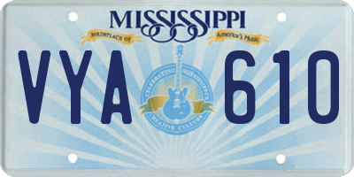 MS license plate VYA610