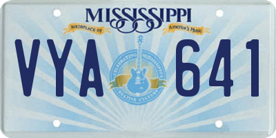 MS license plate VYA641