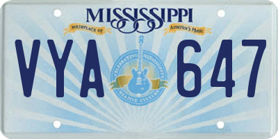 MS license plate VYA647