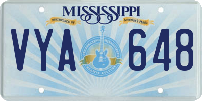 MS license plate VYA648