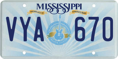 MS license plate VYA670