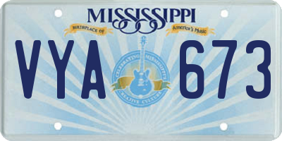 MS license plate VYA673