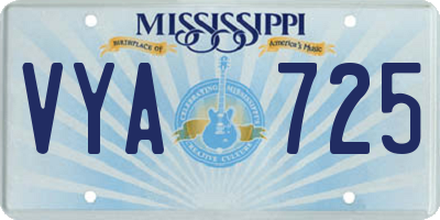MS license plate VYA725