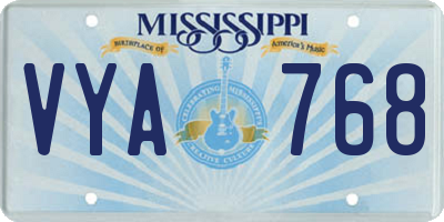 MS license plate VYA768