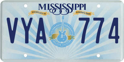 MS license plate VYA774