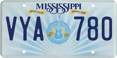 MS license plate VYA780