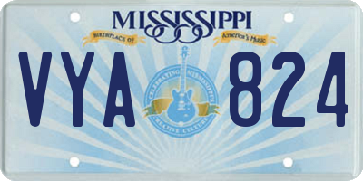 MS license plate VYA824