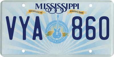 MS license plate VYA860