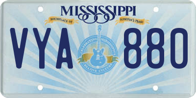 MS license plate VYA880