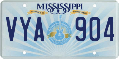 MS license plate VYA904