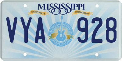 MS license plate VYA928
