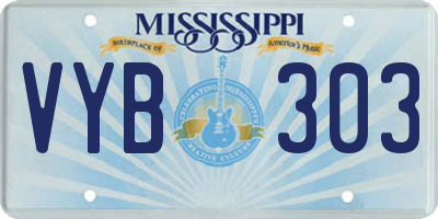 MS license plate VYB303
