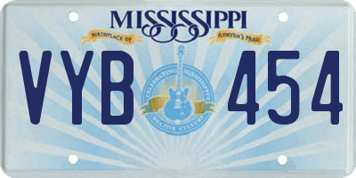 MS license plate VYB454