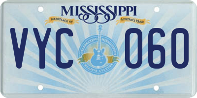 MS license plate VYC060
