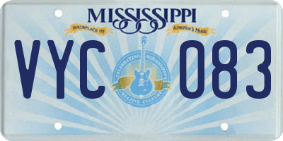 MS license plate VYC083