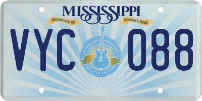 MS license plate VYC088